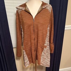 Annabelle Brown and Cream Hooded Sweatshirt